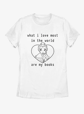 Disney Beauty and The Beast I LOVE BOOKS Womens T-Shirt