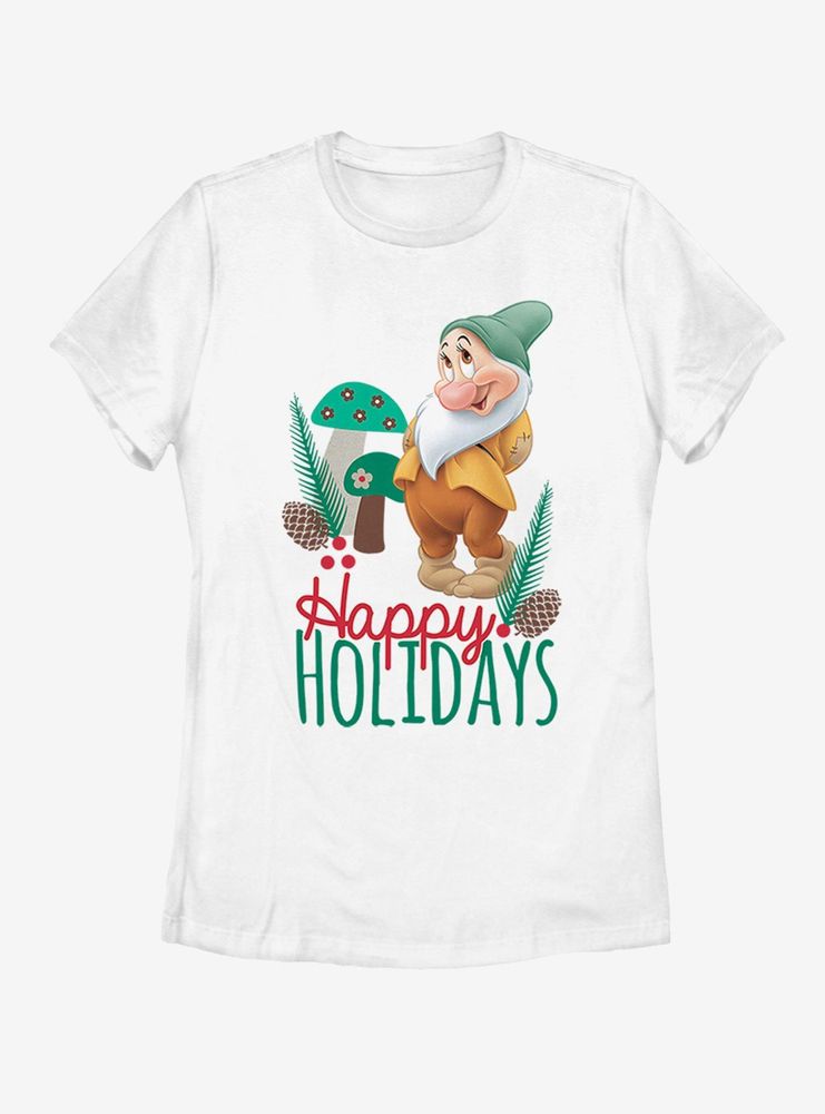 Disney Snow White Bashful Christmas Womens T-Shirt