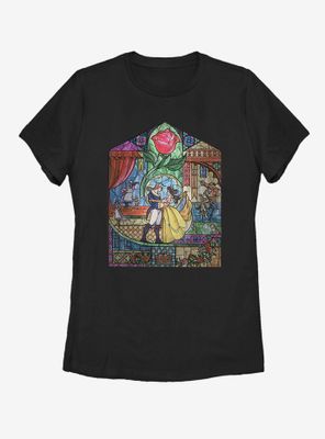 Disney Beauty and The Beast Glass Womens T-Shirt
