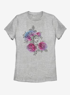 Disney Beauty and The Beast Belle Roses Triangle Womens T-Shirt