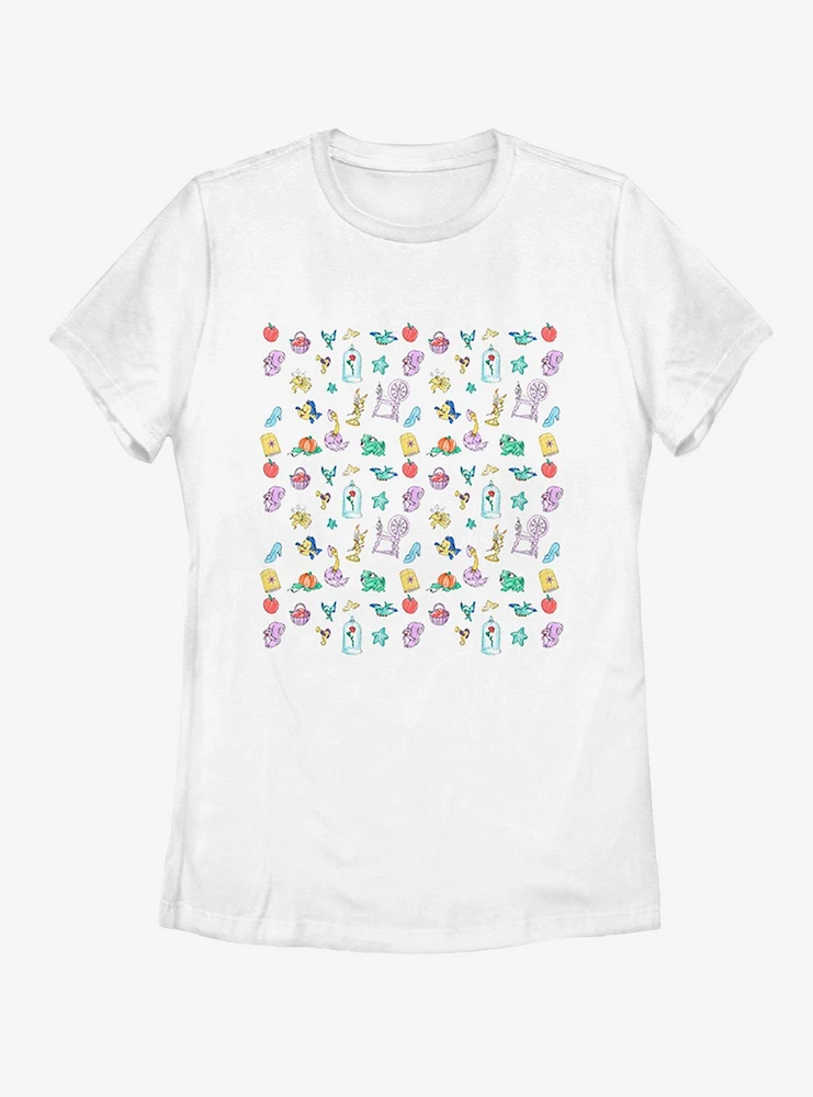 Disney The Little Mermaid Doodles Womens T-Shirt