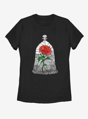 Disney Beauty and The Beast Glass Rose Womens T-Shirt