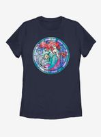 Disney The Little Mermaid Ariel Stained Glass Womens T-Shirt