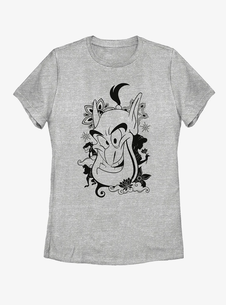 Disney Aladdin Genie Lotus Womens T-Shirt