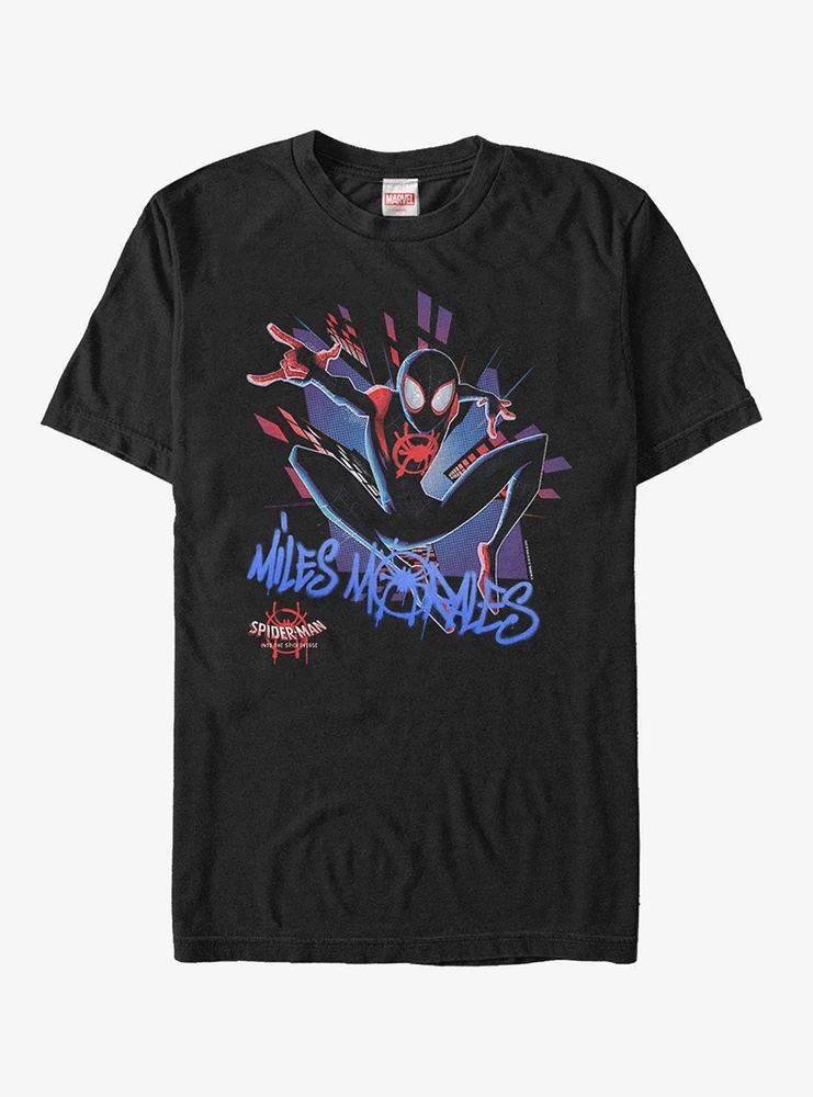 Marvel Spider-Man: Into The Spider-Verse Street Swinging Miles T-Shirt