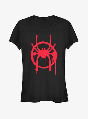Marvel Spider-Man Spider-Verse Miles Symbol Womens T-Shirt
