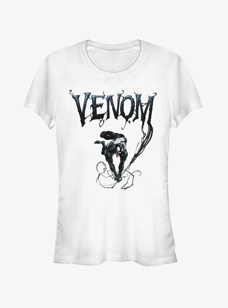 Marvel Venom Symbiote Title Womens T-Shirt