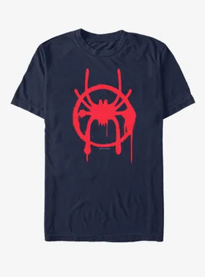 Marvel Spider-Man: Into the Spider-Verse Miles Symbol Navy T-Shirt