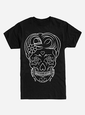 Line Art Sugar Skull T-Shirt