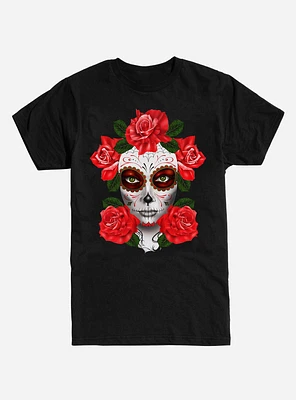 Muertos Girl Sugar Skull Rose T-Shirt