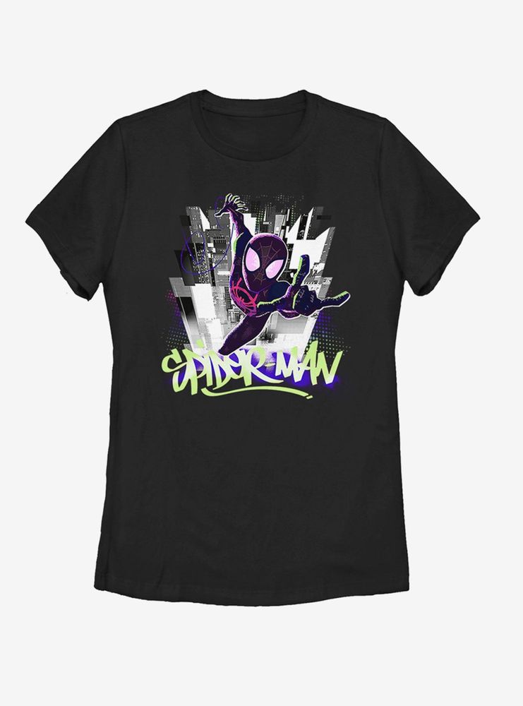 Marvel Spider-Man Brooklyn Graffiti Womens T-Shirt