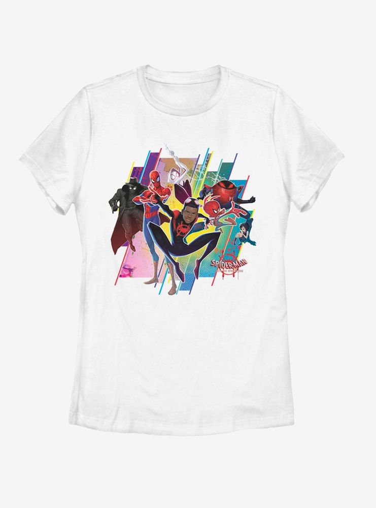 Marvel Spider-Man Spider-Verse Group Womens T-Shirt