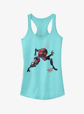 Marvel Spider-Man: Into The Spider-Verse Giant Robo Cancun Blue Girls Tank Top
