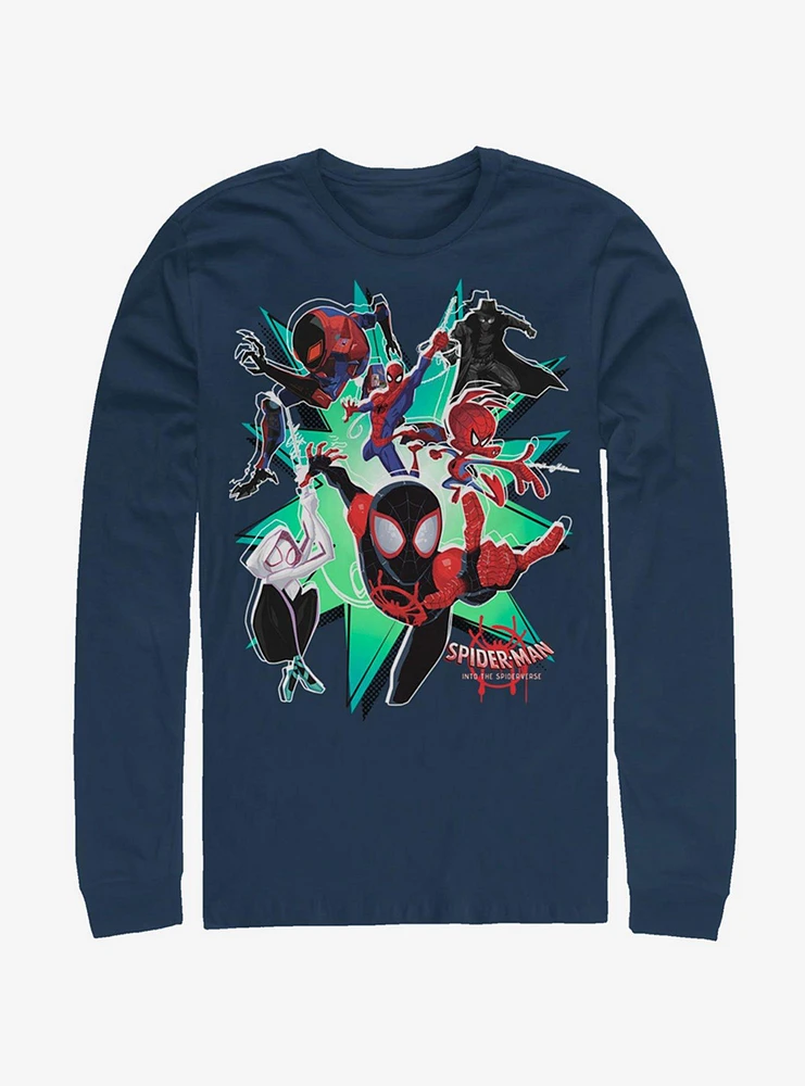 Marvel Spider-Man: Into The Spider-Verse Group Long-Sleeve T-Shirt