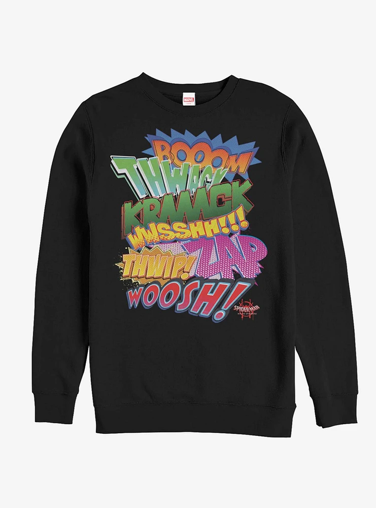 Marvel Spider-Man: Into The Spider-Verse Sound Effects Sweatshirt