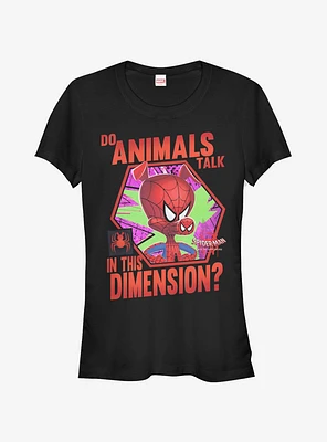 Marvel Spider-Man: Into The Spider-Verse Animals Talk Girls T-Shirt