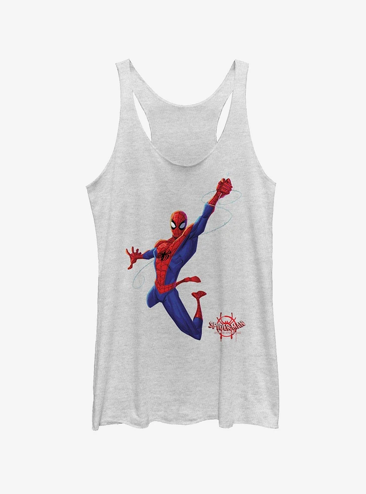 Marvel Spider-Man: Into The Spider-Verse Real Spider-Man Heathered Girls Tank Top