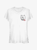 Marvel Spider-Man: Into The Spider-Verse Cat Sticker Japanese Text Pocket Girls T-Shirt