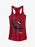 Marvel Spider-Man: Into The Spider-Verse Big Miles Scarlet Girls Tank Top