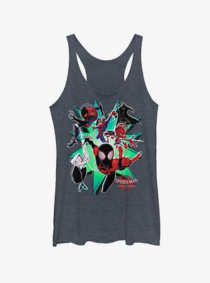 Marvel Spider-Man: Into The Spider-Verse Group Heathered Girls Tank Top