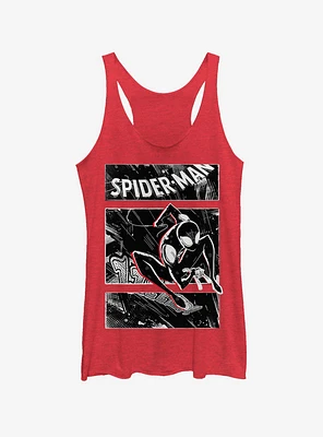 Marvel Spider-Man: Into The Spider-Verse Street Panels Heathered Girls Tank Top