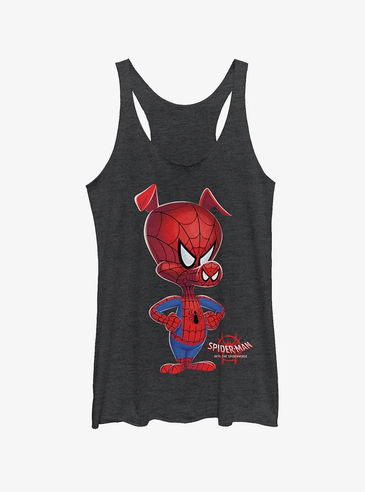 Marvel Spider-Man: Into The Spider-Verse Big Ham Heathered Girls Tank Top