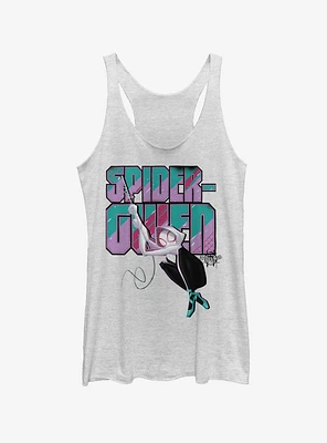 Marvel Spider-Man: Into The Spider-Verse Ghost-Spider Swinging Heather Grey Girls Tank Top