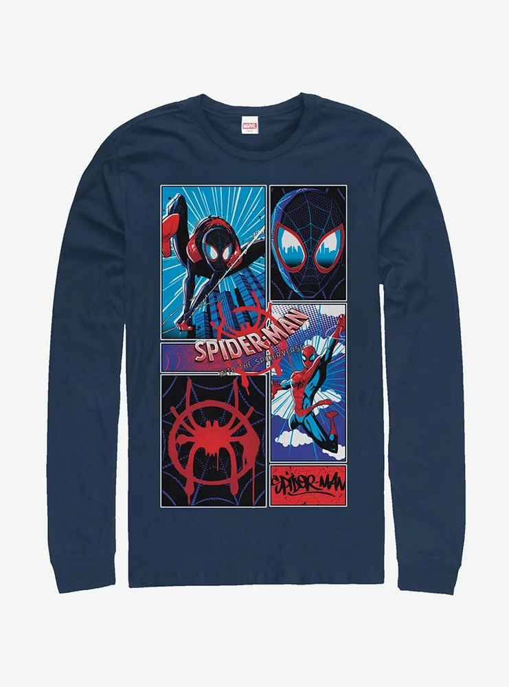 Marvel Spider-Man: Into The Spider-Verse Comic Spiders Long-Sleeve T-Shirt