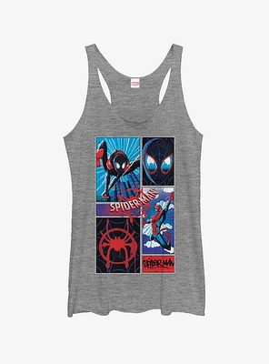 Marvel Spider-Man: Into The Spider-Verse Comic Spiders Heathered Girls Tank Top