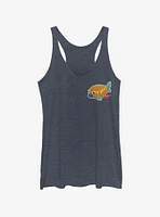 Marvel Spider-Man: Into The Spider-Verse Koi Fish Sticker Pocket Heathered Girls Tank Top