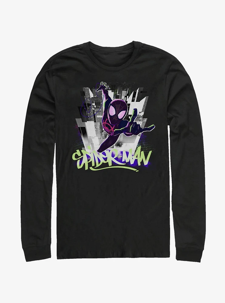 Marvel Spider-Man: Into The Spider-Verse Brooklyn Graffiti Long-Sleeve T-Shirt