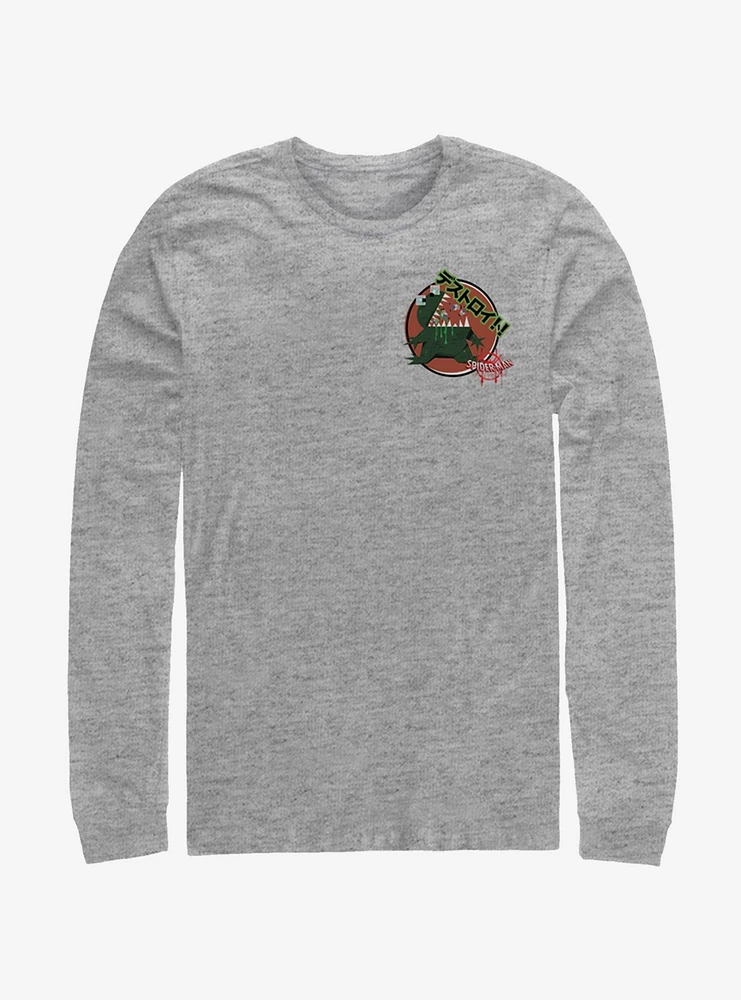 Marvel Spider-Man: Into The Spider-Verse Godzilla Sticker Pocket Long-Sleeve T-Shirt