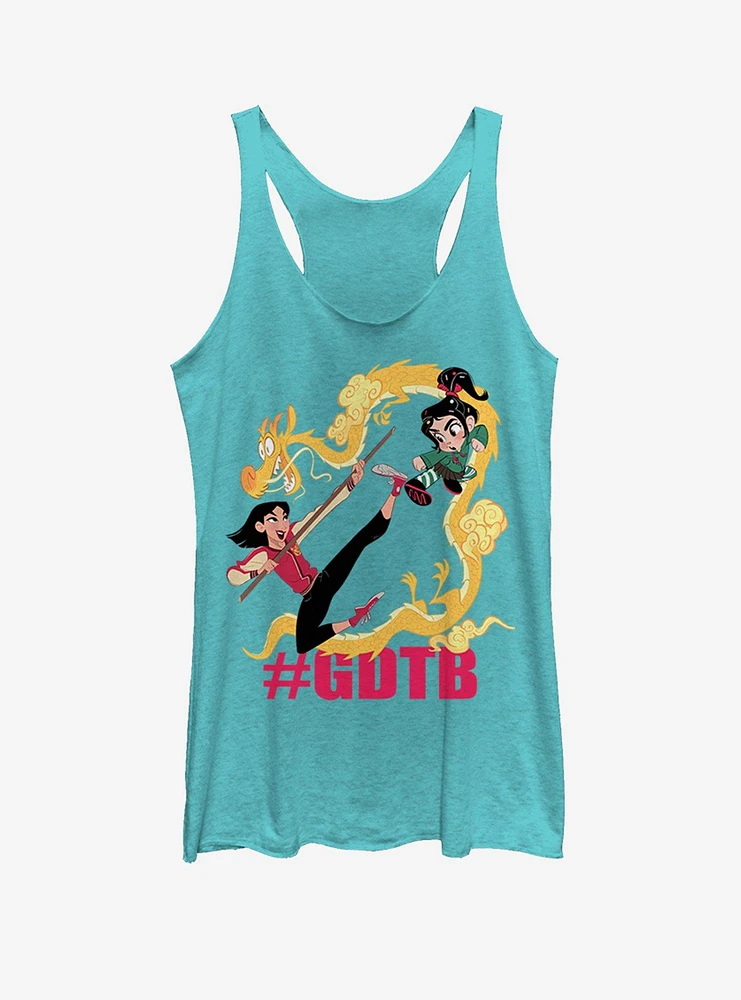 Disney Ralph Breaks The Internet Mulan Teal Girls Tank Top