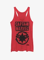 Marvel Captain Painted Logo Girls Tank Top