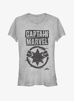 Marvel Captain Painted Logo Girls T-Shirt