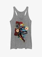 Marvel Captain 90s Grunge Patch Girls Tank Top