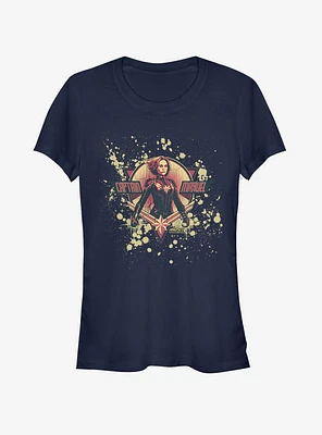 Marvel Captain Splatter Logo Girls T-Shirt