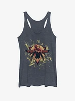 Marvel Captain Splatter Logo Girls Tank Top