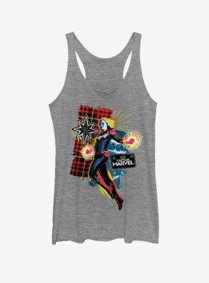 Marvel Captain 90s Grunge Patch Womens Tank