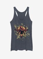 Marvel Captain Splatter Grunge Logo Womens Tank