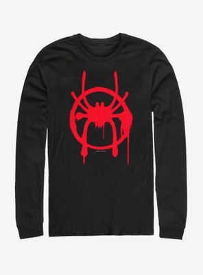 Marvel Spider-Man: Into the Spider-Verse Miles Symbol Womens Long-Sleeve T-Shirt
