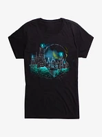 Harry Potter Hogwarts Castle Glow Girls Royal Blue T-Shirt