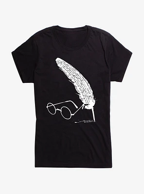 Harry Potter Glasses and Quill Script Girls T-Shirt