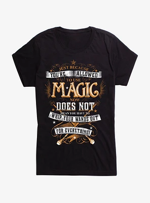 Harry Potter Wands Out Quote Girls T-Shirt