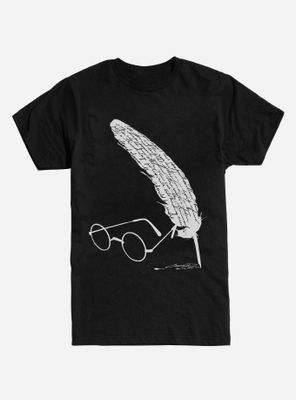 Harry Potter Glasses And Quill Script T-Shirt