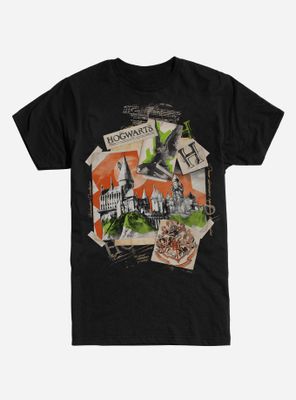 Harry Potter Hogwarts Castle Collage T-Shirt