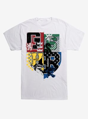 Harry Potter House Colors Shield T-Shirt