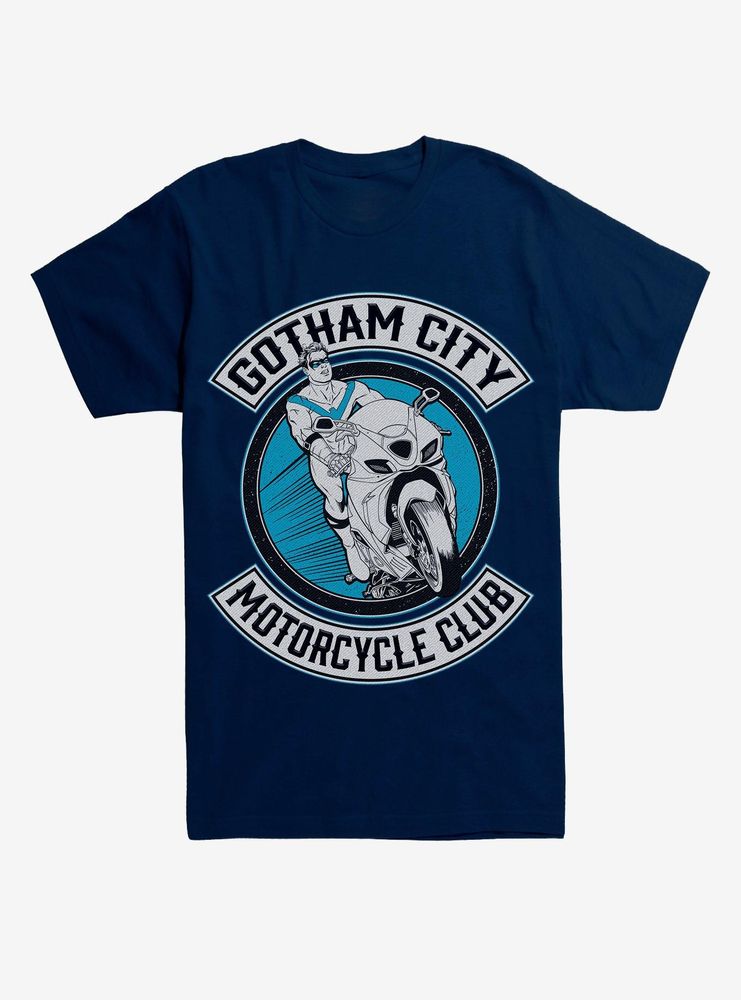 DC Comics Batman Nightwing Motorcycle Club Black T-Shirt