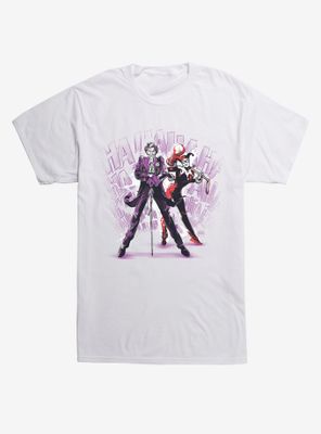 DC Comics Batman Harley Quinn And The Joker Art Black T-Shirt