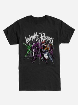 DC Comics Batman Loveable Rogues Dark Grey T-Shirt